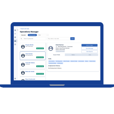 Laptop with recommended candidates