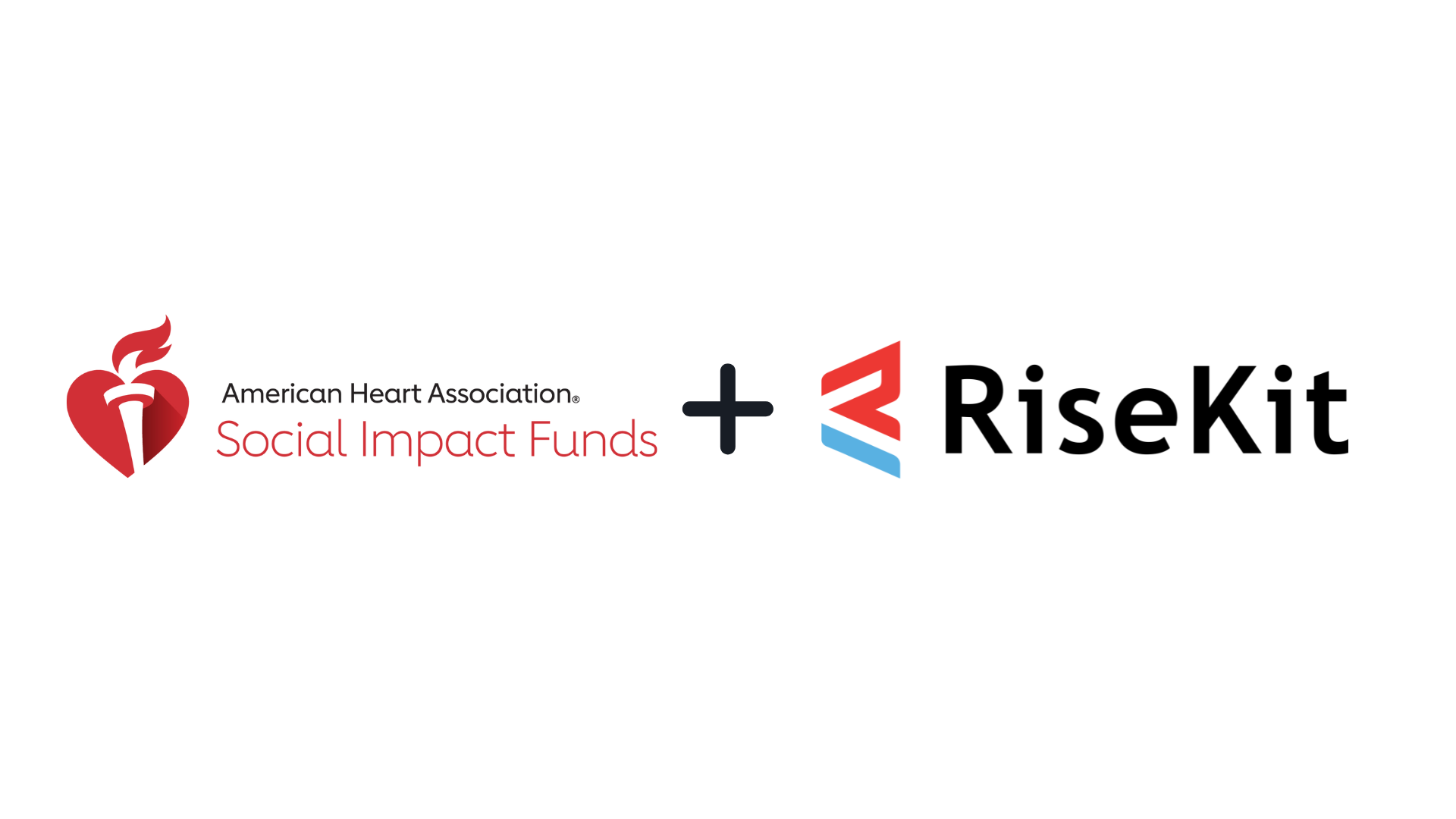 American Heart Association Social Impact Funds logo plus RiseKit logo